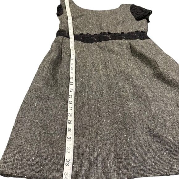 J. Crew Wool Blend Tweed Dress with Lace Waist Detail Lined Pockets Size 2 - Picture 12 of 12